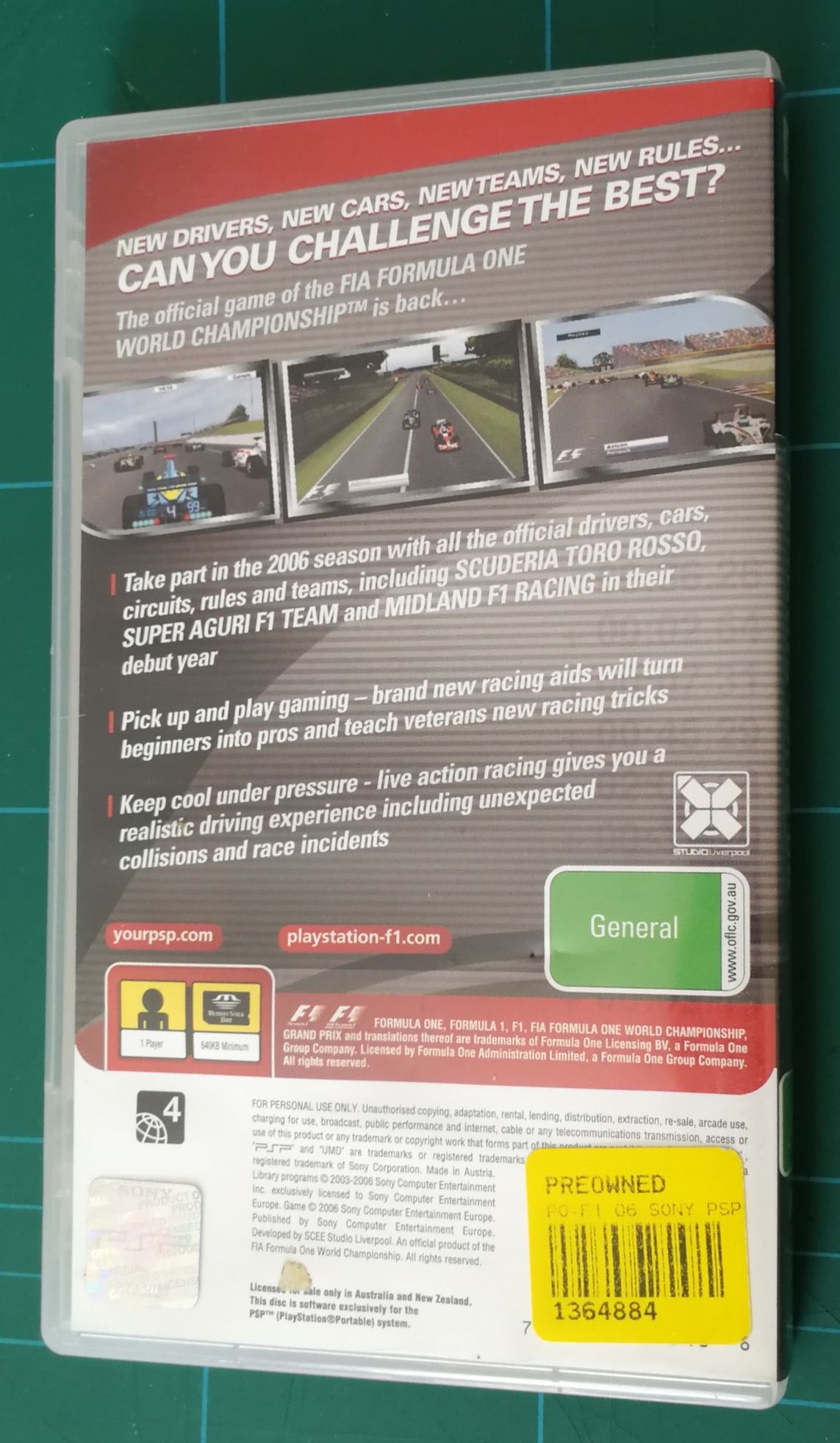 Jeu F1 06 / Formula 1 06 Pour Sony PSP - Bon état, Complet
